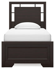 Load image into Gallery viewer, Covetown Twin Panel Bed with Mirrored Dresser and 2 Nightstands
