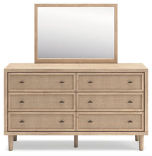 Load image into Gallery viewer, Cielden Full Upholstered Panel Bed with Mirrored Dresser and 2 Nightstands
