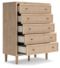 Load image into Gallery viewer, Cielden Full Upholstered Panel Bed with Mirrored Dresser and Chest
