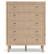 Load image into Gallery viewer, Cielden Full Upholstered Panel Bed with Mirrored Dresser and Chest
