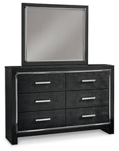 Load image into Gallery viewer, Kaydell King/California King Upholstered Panel Headboard with Mirrored Dresser and 2 Nightstands
