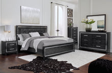 Load image into Gallery viewer, Kaydell King/California King Upholstered Panel Headboard with Mirrored Dresser and 2 Nightstands
