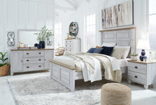 Load image into Gallery viewer, Haven Bay Queen Panel Bed with Mirrored Dresser, Chest and 2 Nightstands
