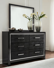 Load image into Gallery viewer, Kaydell Queen Upholstered Panel Headboard with Mirrored Dresser
